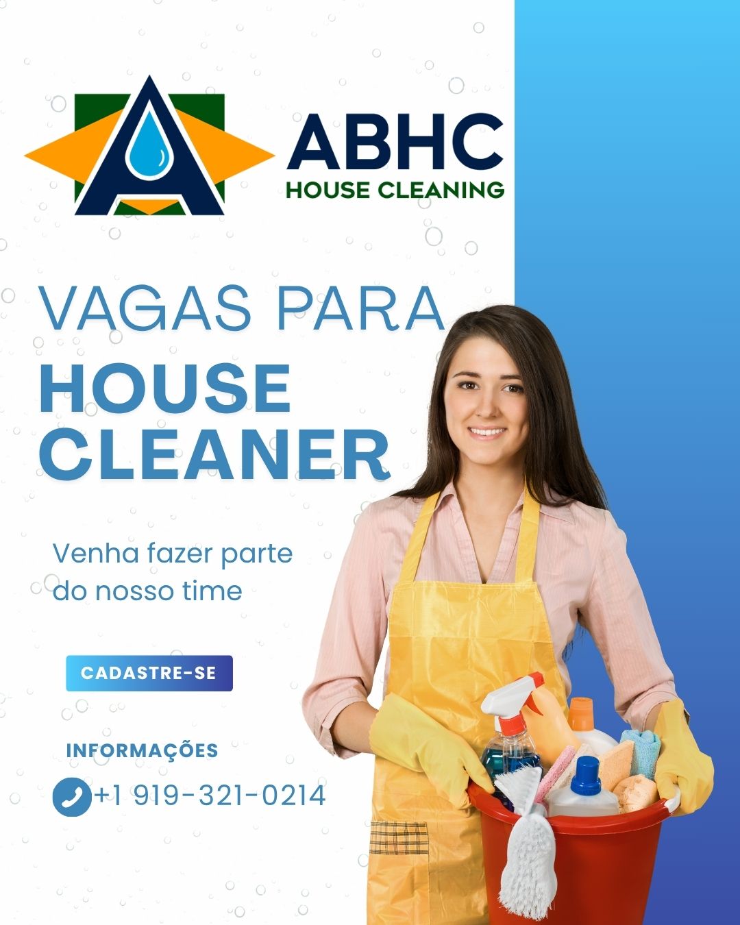 Vaga para House Cleaner | ABHC Região do Triângulo