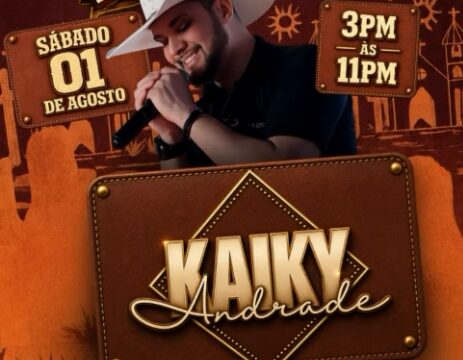 Cartaz do Arraiá Let's Bora com show de Kaiky Andrade em Matthews, Carolina do Norte.