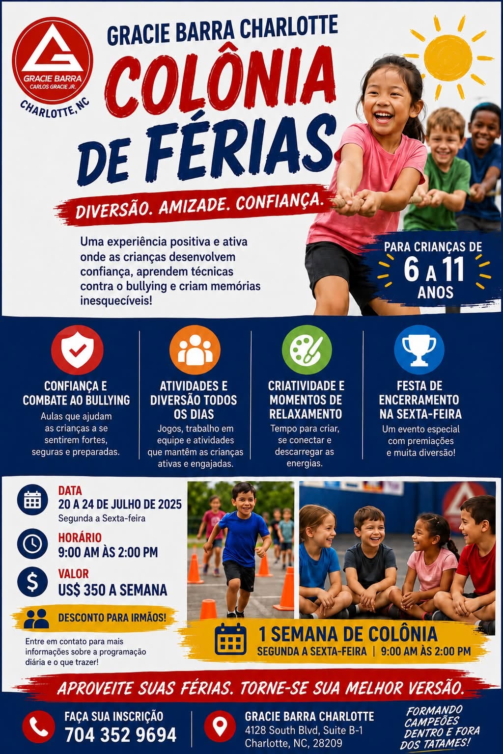 Colônia de Férias Gracie Barra Charlotte | Férias para Crianças em Charlotte NC