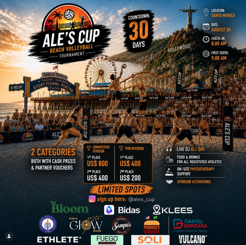 THE ALE’S CUP SUMMER EDITION 2026 – Vôlei de Praia em Santa Monica, CA