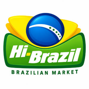 Logo Hi-Brazil com Globo e Pétalas Amarelas