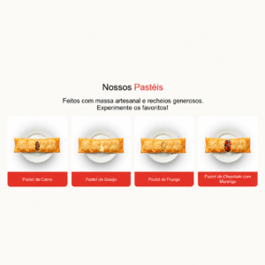 Menu de Pastéis Artesanais